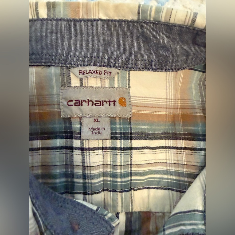 (2) Men’s Carhartt snap up plaid shirts XL - Picture 4 of 13